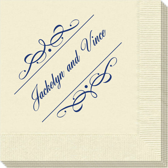 Royal Flourish Framed Names Napkins