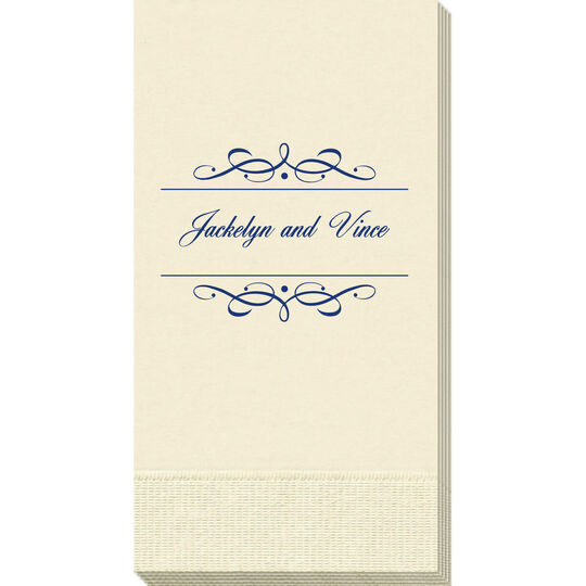 Royal Flourish Framed Names Guest Towels