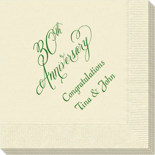 Elegant 30th Anniversary Napkins