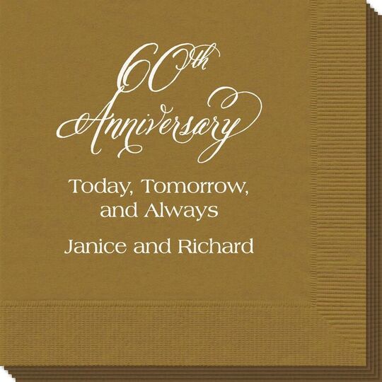 Elegant 60th Anniversary Napkins