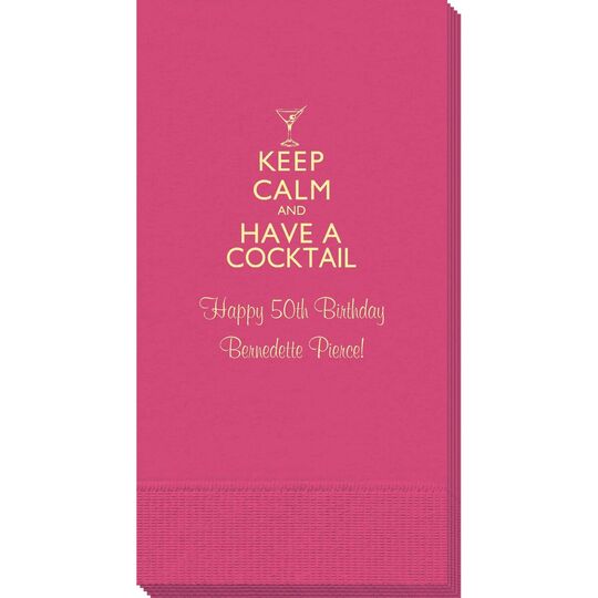 Keep Calm and Have a Cocktail Guest Towels