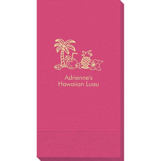 Tropical Hawaiian Luau Guest Towels