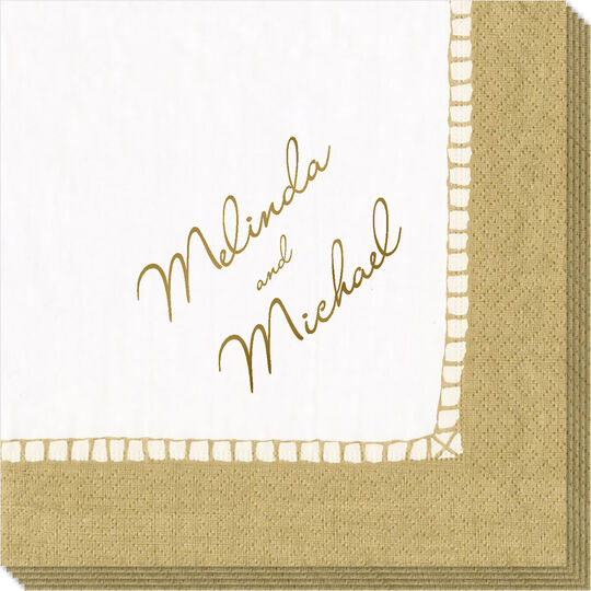 Gold Border Design Your Own Caspari Napkins