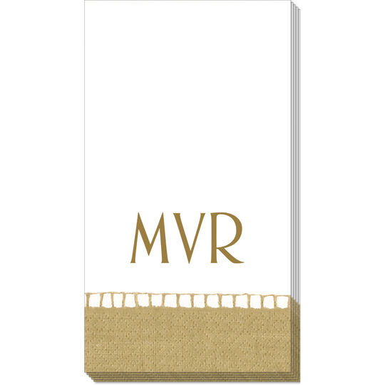 Gold Border Design Your Own Caspari Guest Towels