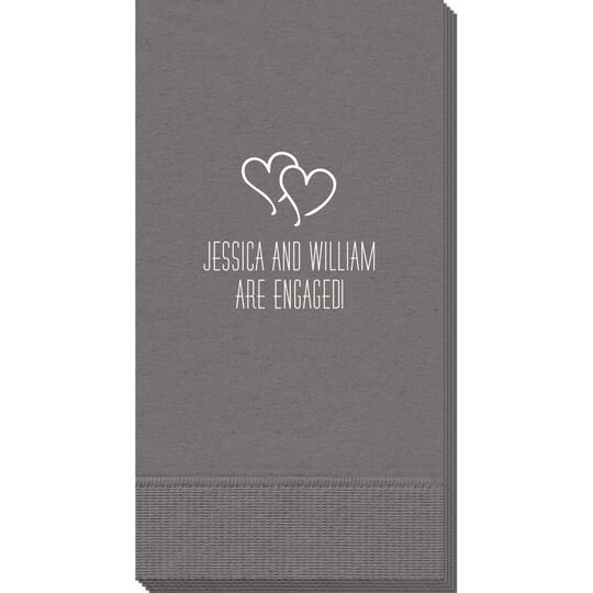 Modern Double Hearts Guest Towels