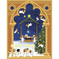 Angels with Crèche Holiday Cards