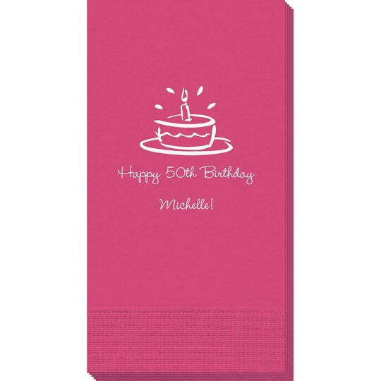 Modern Birthday Cake Guest Towels