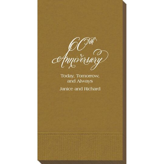 Elegant 60th Anniversary Guest Towels