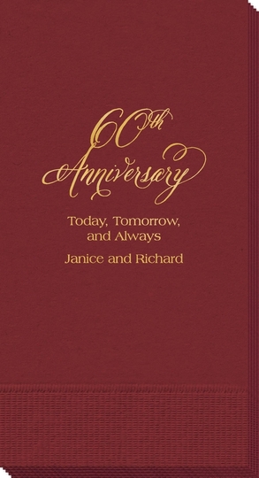 Elegant 60th Anniversary Guest Towels