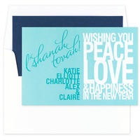 Peace, Love + Happiness Jewish New Year Cards