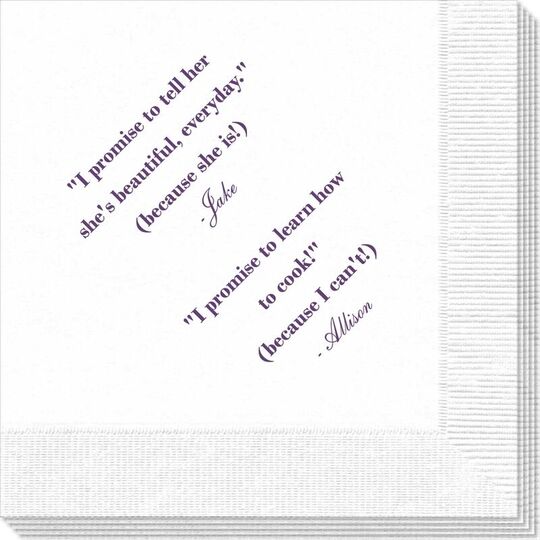 Your Personalized Text Napkins