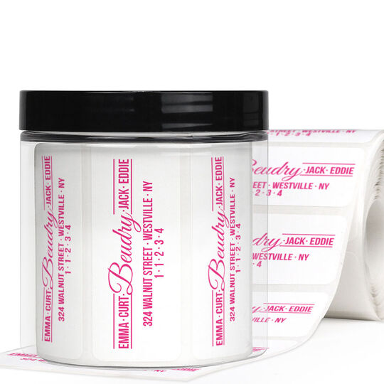 Beudry Rectangle Address Labels in a Jar