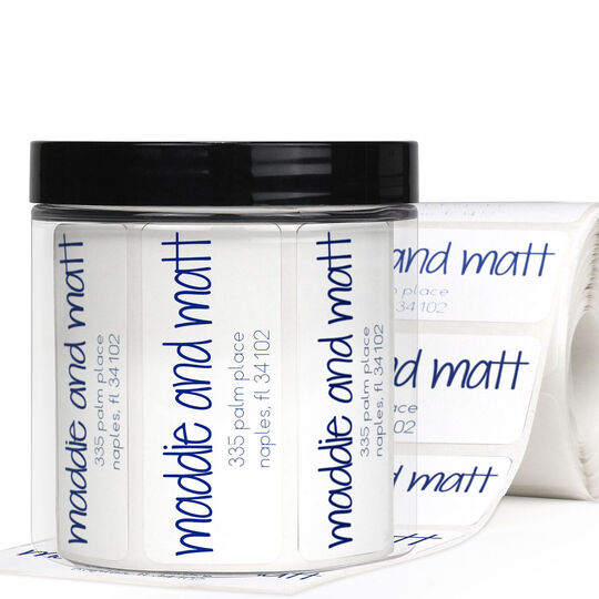 Large Hayes Rectangle Address Labels in a Jar