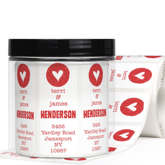 Heart of Mine Vertical Address Labels in a Jar