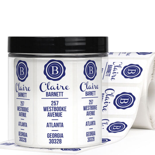 Barnett Vertical Address Labels in a Jar