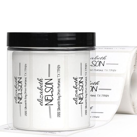 Nelson Rectangle Address Labels in a Jar