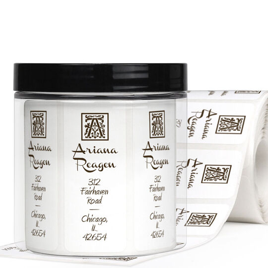 Reagen Vertical Address Labels in a Jar