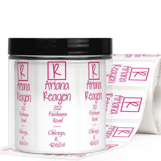 Ariana Vertical Address Labels in a Jar