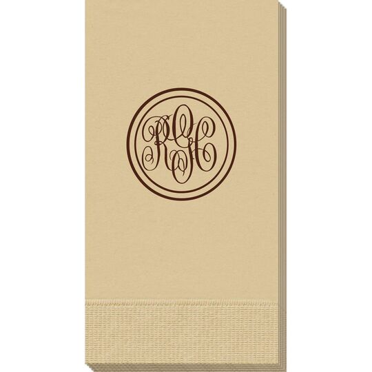 Double Circle Monogram Guest Towels