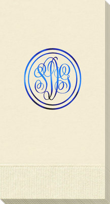 Double Circle Monogram Guest Towels