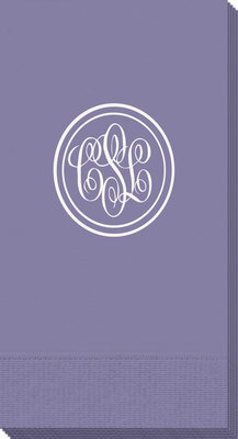 Double Circle Monogram Guest Towels