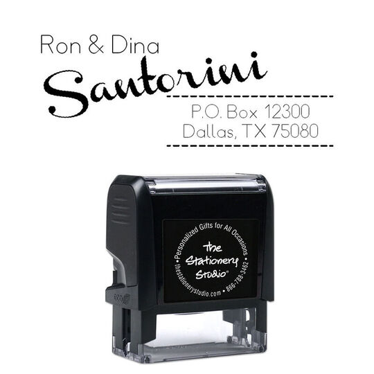 Santorini Rectangular Address Self-Inking Stamp