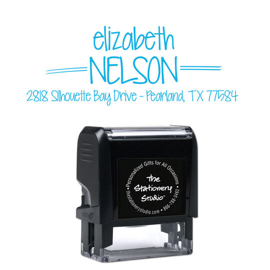 Elizabeth Rectangle Address Self-Inking Stamp