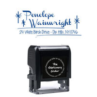 Retro Star Rectangular Address Self Inking Stamp