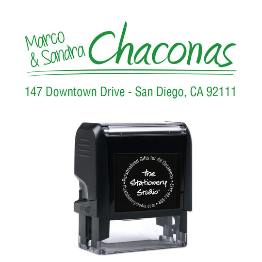 Stylized Name Rectangular Address Self-Inking Stamp