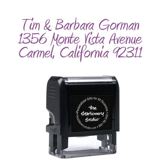 Carmel Rectangular Address Self-Inking Stamp