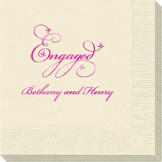 Elegant Engaged Napkins