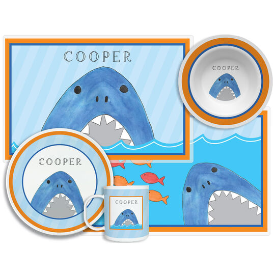 Sharks and Minnows 4-Piece Dinnerware Set