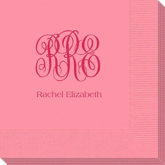 Script Monogram with Text Napkins