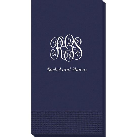 Script Monogram with Text Guest Towels