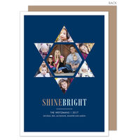 Star of David Photo Collage Holiday Cards