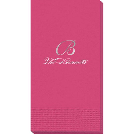 Pick Your Initial Monogram with Text Guest Towels