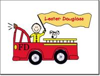 Firetruck Foldover Note Cards