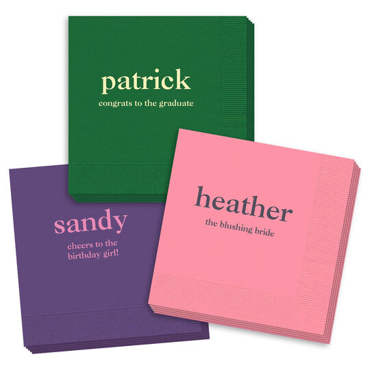 Custom Printed Spun Cloth Napkins With Logo or Wedding Text