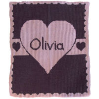 Heart with Banner Knit Blanket
