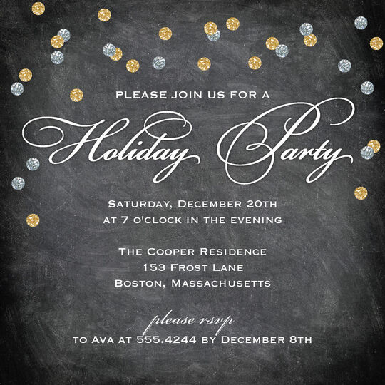 Holiday Party Confetti Invitations