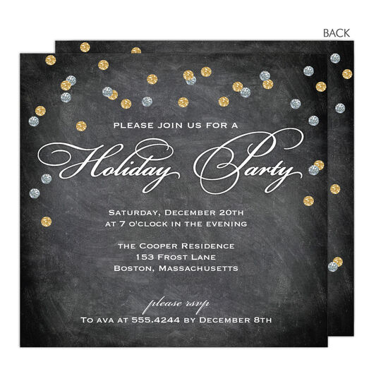 Holiday Party Confetti Invitations