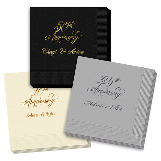 Pick Your Elegant Anniversary Year Napkins