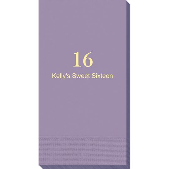 Large Number with Text Guest Towels