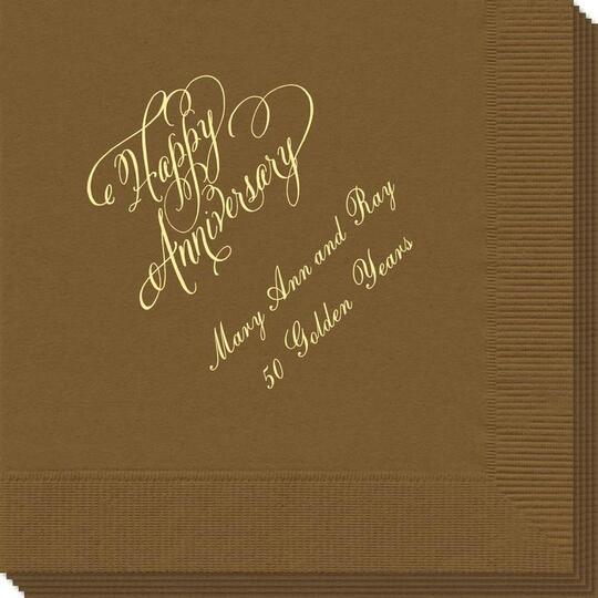 Elegant Happy Anniversary Napkin