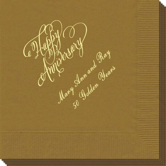 Elegant Happy Anniversary Napkins