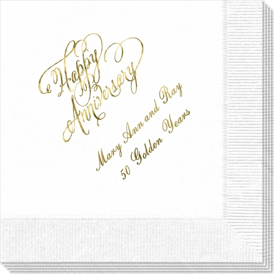 Elegant Happy Anniversary Napkins