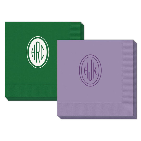 Outline Shaped Oval Monogram Napkins