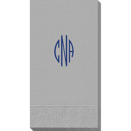 Shaped Oval Monogram Guest Towels