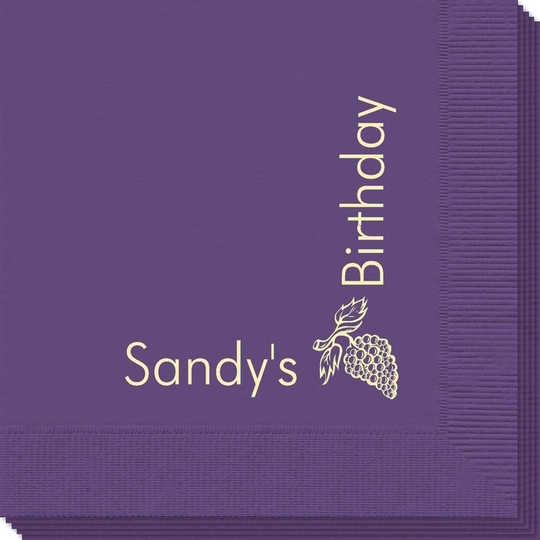 Corner Text with Grapes Napkins