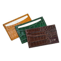 Personalized Crocodile Embossed Leather Card Case
